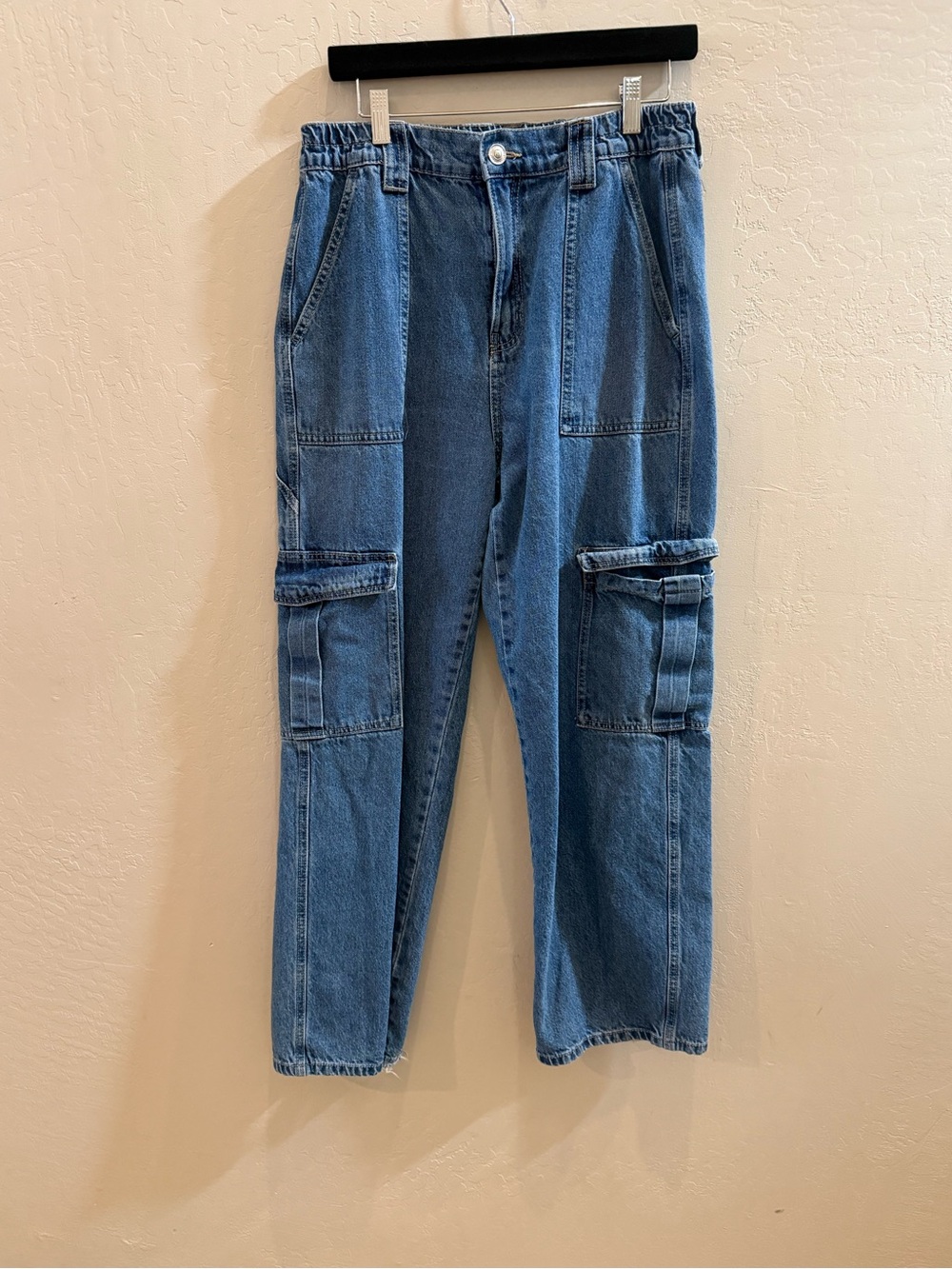 Wax Jean Two-Tone Blue Cargo Track Pants